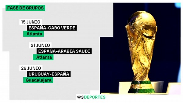 Calendario oficial de España en el Mundial 2026: días y horarios de los partidos ante Cabo Verde, Arabia Saudí y Uruguay