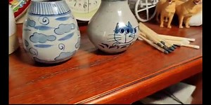 Purely Handmade Ceramic Jars - Fits all Matches, Candle Accessories Pottery Hand Painting Clouds, Match Striker Jar for Cute and Fancy Matches.(Without Matches)