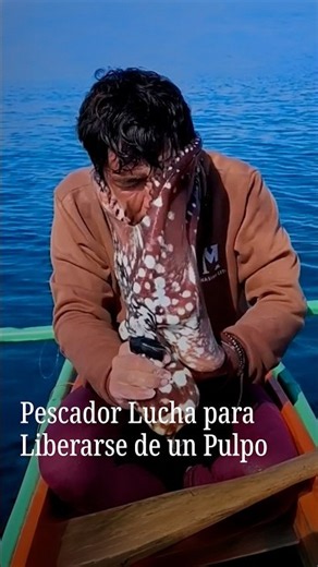 Pescador Lucha para Liberarse de un Pulpo