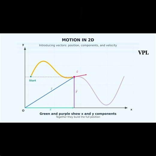 Understanding 2D Motion with Vectors (Velocity Components Explained) #motion #physics #physicsshorts