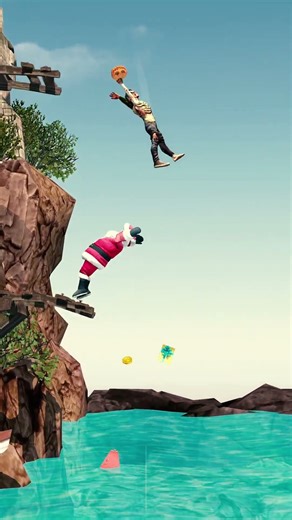 Flip Diving 2 player synchronized dive fail @ The Castle #flip #coop #dive #fail #slowmotion