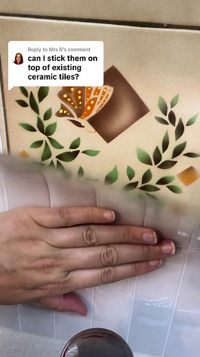 Replying to @Mrs B Yes! They are a lifesaver to cover outdated tiles. #renterfriendly #diyproject #diyhomedecor #peelandstick #smarttiles #splashback #diydecor