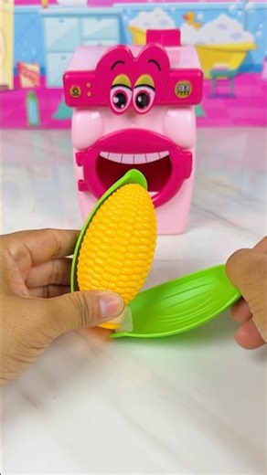 Washing Machine Eating Corn Set Toys, Satisfying With Unboxing Miniature ASMR Videos