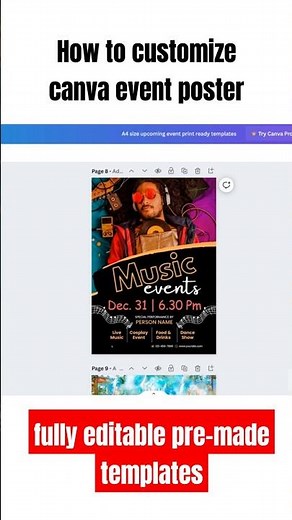 How to customize an event poster using #canva template - easy and time saving