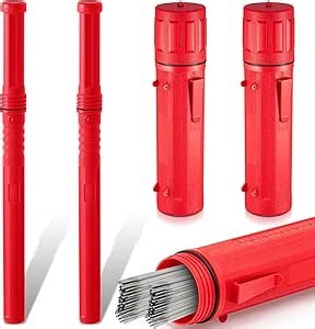 Zonon 4pcs Welding Electrode Rod Storage Tube 14 Inch 40 Inch 2 Pcs Each, Red Tig Rod Storage Container Airproof Waterproof Welding Rod Holder for Canister Organization