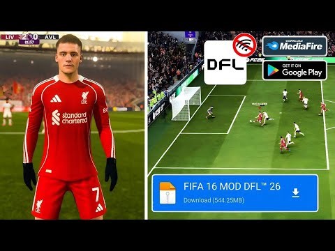 COMO INSTALAR FIFA 16 mod Actualizado DFL 2026 Nuevos Fichajes APK + OBB + DATA! ANDROID 14, 15 y 16