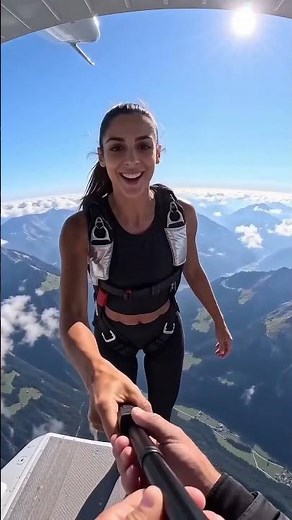 Freefall with her Parachuting