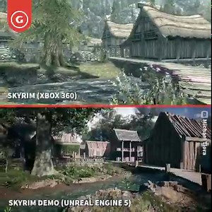999K views · 30K reactions | Unreal Engine 5 is here, and of course someone made one of Bethesda's best games in it! Here's what 2022 Skyrim looks like compared to its humble Xbox 360 origins 朗 | GameSpot | Facebook