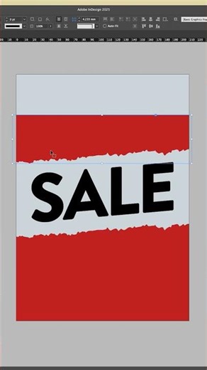 How to create a half price sale poster with torn paper effect in Adobe InDesign #adobe #indesign