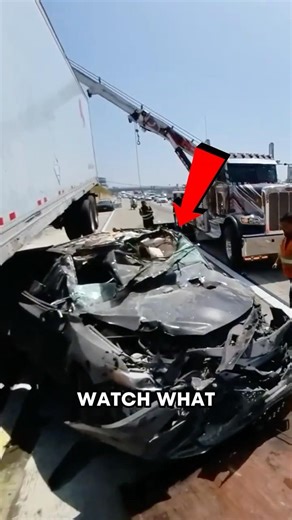 Car Slides Under Semi Trailer… Then This Happens 😳🚛