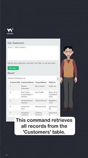SQL Introduction - Part 6 - SQL Example #sql #programming #w3schools