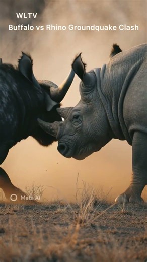 Buffalo vs Rhino: The Ground-Shaking Collision‪@wildlifeLensTV‬
