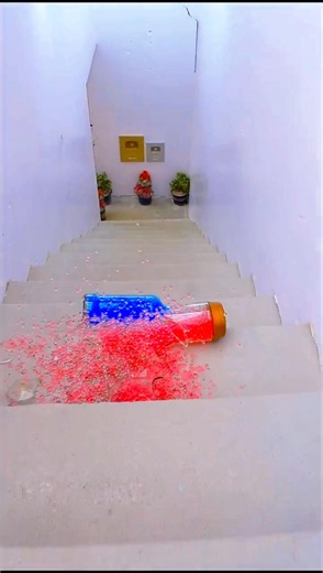Red VS Blue Breaking glass bottles Asmr 🔥Crushing Crunchy & Soft Things#asmr #satisfying#shorts