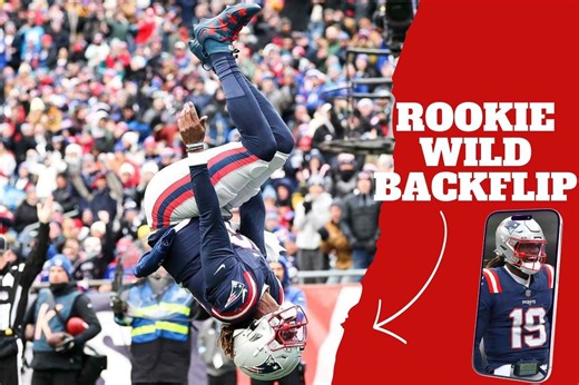 New England Patriots? rookie quarterback does a wild backflip after scoring a touchdown against Buffalo Bills