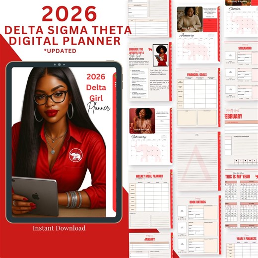 2026 Delta Sigma Theta Digital Planner – DST Sorority PDF, Hyperlinked & Goodnotes Ready-updated - Etsy