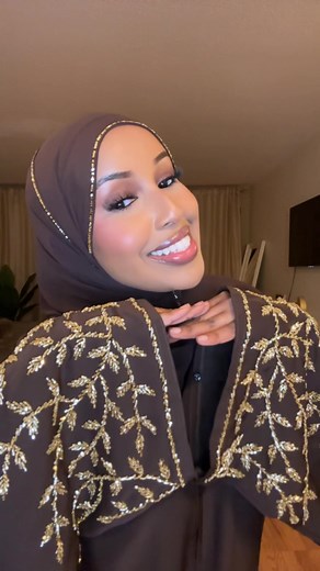 Somali Abayas: Trendy Embroided Brown Abayas in Sizes 54-60