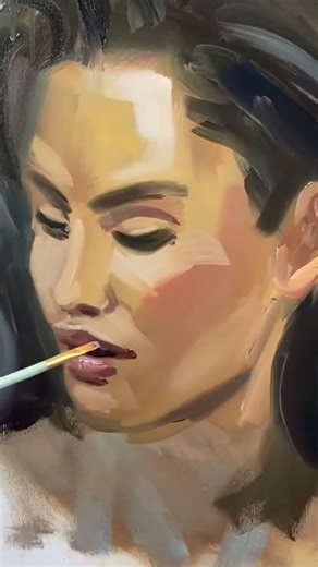 Oil Portrait in Mosaic Style