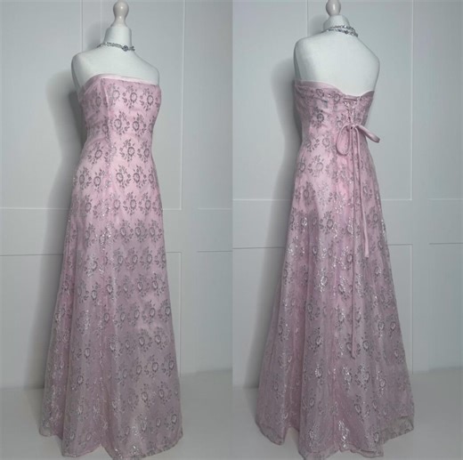 Vintage Prom Dress, Retro Graduation, 1990s Strapless Pink, Evening, Formal, Party, Ball, Cruise, Black Tie, Special Occasion Dress UK 8 - Etsy