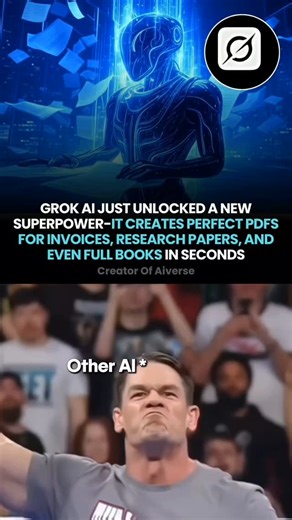 Creators Of AIverse on Instagram: "🤖 Grok just unlocked a superpower. It generates Perfect PDFs for invoices, research papers, even entire books—in seconds. Here are 7 wild examples & how to use it: 1) Instantly create sleek resumes tailored to your skills and job goals. 2) Need a tax-compliant invoice? Feed Grok the details, and it generates a polished, professional PDF instantly. No templates, no hassle-just results. 3) Writing a research paper? Grok can structure it, summarize key findings, 