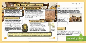 Ancient Egyptians: The Tomb of Tutankhamun Fact File