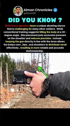 Delta Force operators learn a unique shooting stance that is challenging for man...