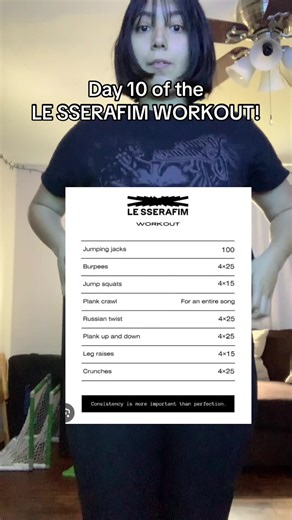Day 10 of the LE SSERAFIM WORKOUT. I decided on my next work out day 11 to do two sets since it’s starting to get easier for me. #lesserafim #lesserafimworkout #kpopfypシ