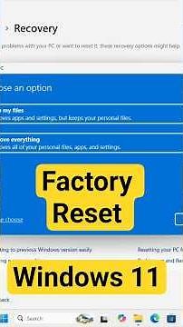 Factory RESET Windows 11 on PC!