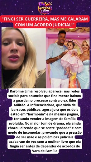 GRAVE! KAROLINE LIMA expõe desfecho de processo judicial contra ÉDER MILITÃO