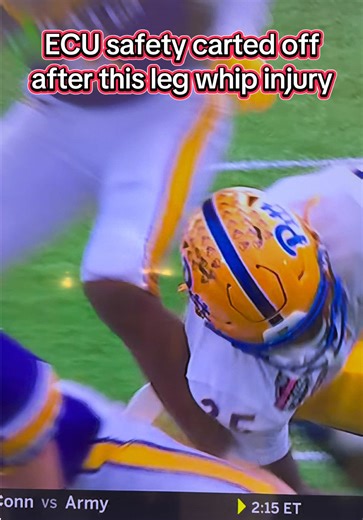 ECU safety carted off #ecu #pitt #gobowlingmilitarybowl #collegefootball