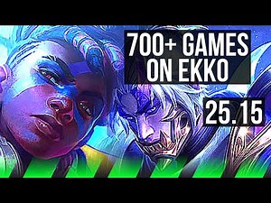 EKKO vs ZED (JGL) | 6/0/14, 700+ games, Dominating | KR Challenger | 25.15