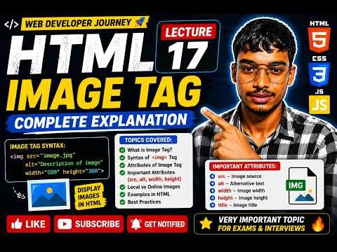 HTML Lecture 17 🔥 Image Tag in HTML | Complete Explanation with Examples 💻
