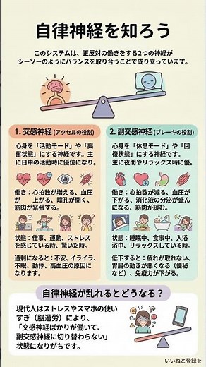 【10秒で健康】自律神経の基本 心と体のスイッチを切り替える！交感神経と副交感神経の役割と整え方