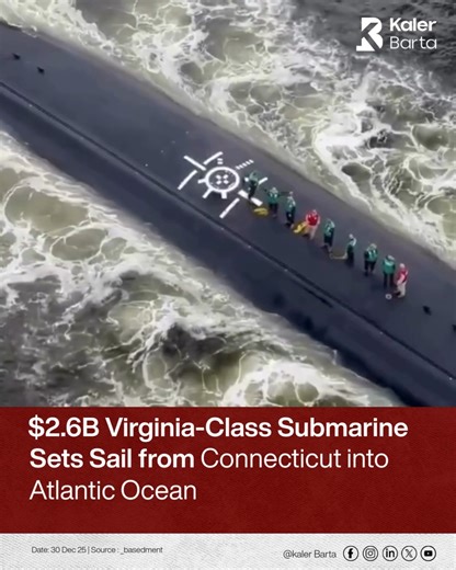 The U.S. Navy has deployed a state of the art Virginia-class nuclear attack submarine, valued at $2.6 billion, from Connecticut’s Thames River into the Atlantic Ocean. This advanced vessel, crossing under the New London Bridge, is designed for stealth, long range strike missions, intelligence gathering, and strategic naval dominance. As a core pillar of U.S. naval power projection, the submarine strengthens maritime security and demonstrates cutting-edge military technology. Its departure highli
