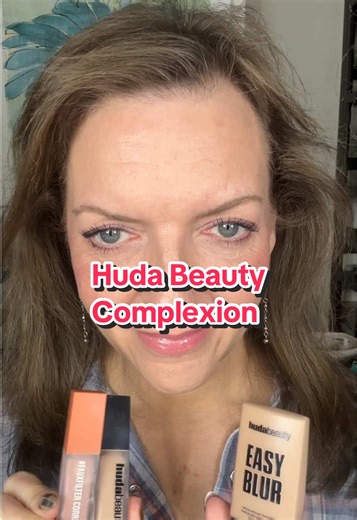 Mature skin makeup favorites ✨ today I’m wearing the @Huda Beauty FauxFilter Under Eye Color Corrector Luminous Matte Concealer paired with my tried-and-true HUDA Beauty Easy Blur Foundation 🤩 This combo brightens dark under eyes, smooths texture, blurs pores, and softens fine lines without creasing or feeling heavy. ✨Just remember with this trio a little goes a long way ✨Perfect for women over 50 who want quick, easy makeup with a natural, skin-like finish 💕 #MatureSkinMakeup #makeupover50 #h
