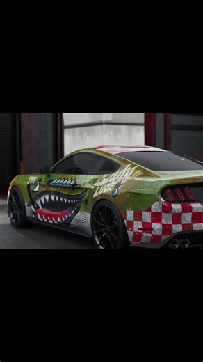 Sally Couldn't Comprehend This 🦈 Warhawk Mustang #carwrap #automobile #wrap #wrapping #cartok