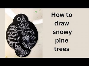 How to draw snowy pine trees / Winter landscape drawing / Easy drawing for beginners