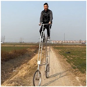 Riding a 3-metre-high bike made by himself 😮🚲 | Simple Life