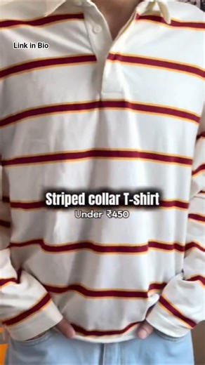 Striped collar tees under ₹400 #shorts