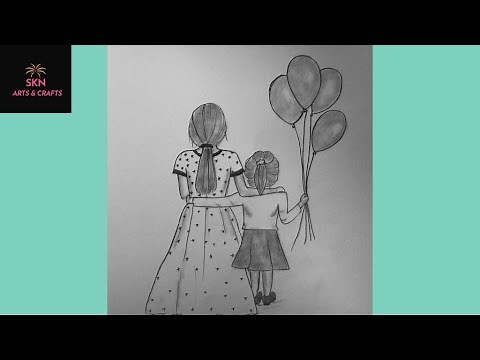 How to Draw Sisters Pencil Drawing step by step video || Pencil Drawing | Girls Drawing