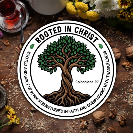Rooted in Christ Sticker Religious Faith Vinyl Decal Waterproof Laptop Water Bottle Bible Verse Christian Scripture Church Gift - Etsy