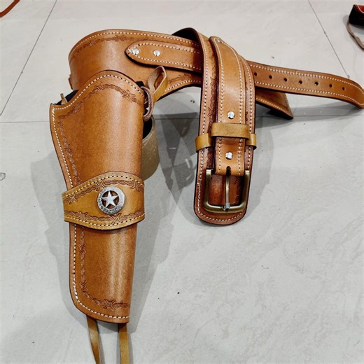 Western Gun Holster With Belt Leather – Handmade Cowboy Fast Draw Rig – Fits Heritage Rough Rider, Vaquero, Colt SAA, 4"–6.5" Revolvers - Etsy
