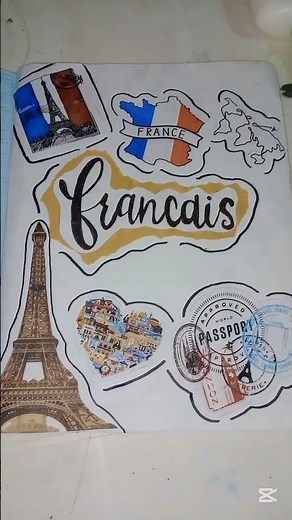 Así hice mi portada de Francés 🇫🇷| aesthetic y bonito 📚✨✏️ #backtoschool2025 #portadas #art