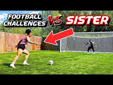 FOOTBALL CHALLENGES VS MY SISTER | Jeremy Lynch