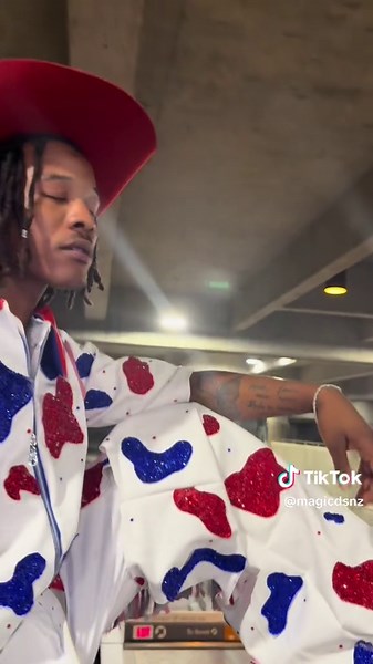 25000 rhinestones and 48hrs no sleep later I give you a one of a kind 2 piece chaps and jacket. American Requiem x Cowprint. #cowboycarter #trend #atl #tutorial #custommade @Parkwood Entertainment