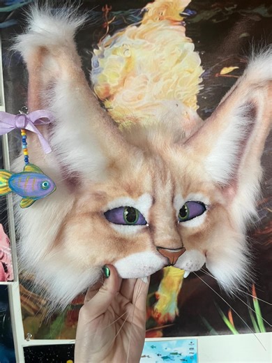 Purple Fish Cat Mask! (fully Furred/lined) - Etsy