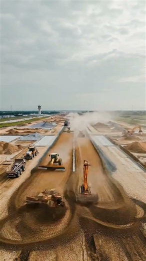 Airport Runway Construction Timelapse ✈️ From Empty Land to Takeoff! #constructiontimelapse #shorts