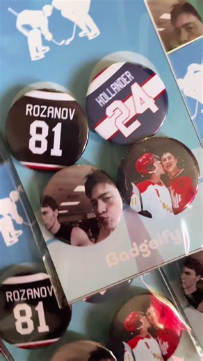 Hollanov Button Brooch Pins for Heated Rivalry Fans