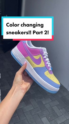Do the color changing sneakers change back?! 😱 Let’s find out!! 👟❤️ #airforce1 #surprise #colorchanging #shoes #nike