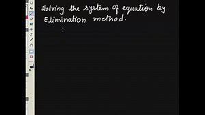 Elimination method