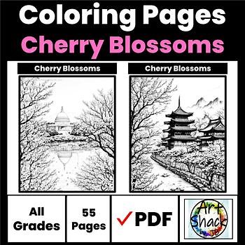 Cherry Blossoms Coloring Pages/Digital Resource/Elementary School Activities